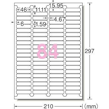 Amazon | エーワン ラベルシール 84面 10シート 72284 | シール